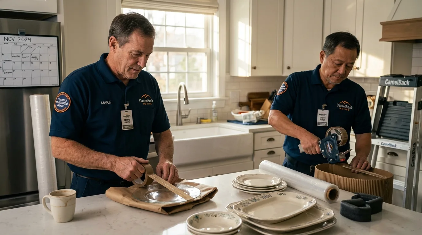 Professional crew packing kitchen dishware in Saint Helens, OR